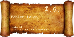 Pobler Ixion névjegykártya